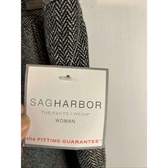 Sag harbor Herringbone black white woman's pants 20 w pants gray organic inspira - Picture 5 of 9